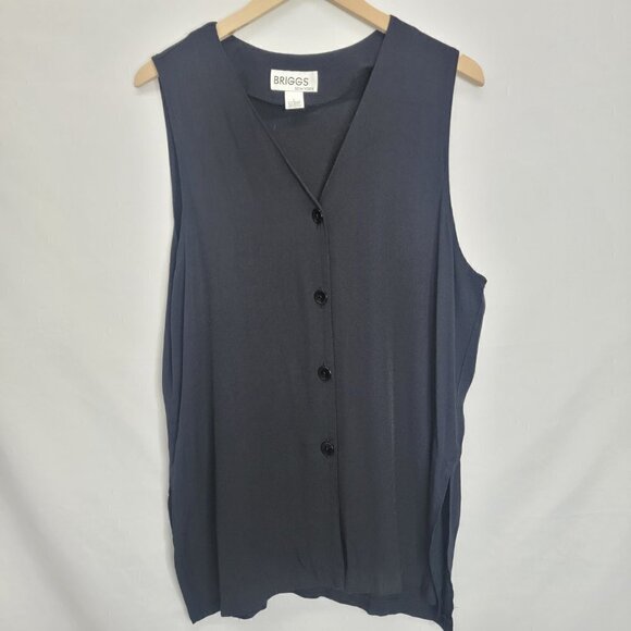 BRIGGS New York Black Long Side Slit Tank Tunic - Picture 4 of 11